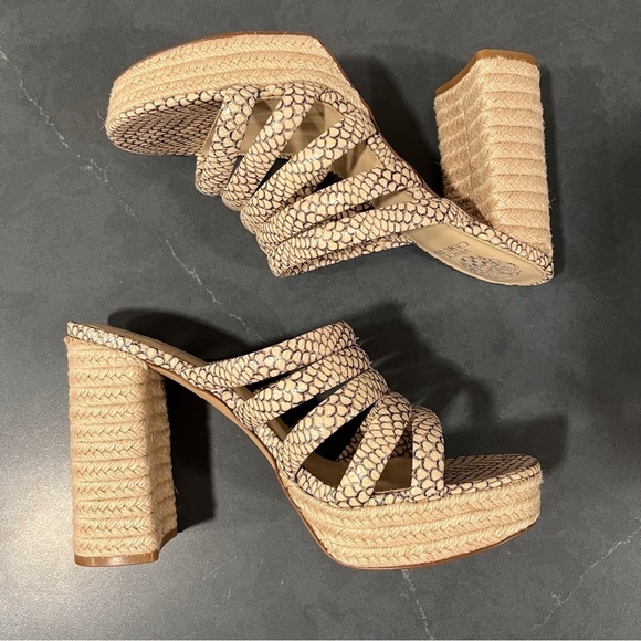 NWT Vince Camuto sz 11 Patrest jute platform heeled sandals - Picture 5 of 13